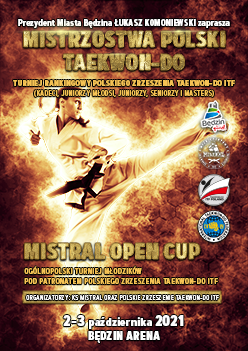 Mistrzostwa Polski Taekwondo - Będzin, 2-3.10.2021 - plakat A4 mały.jpg