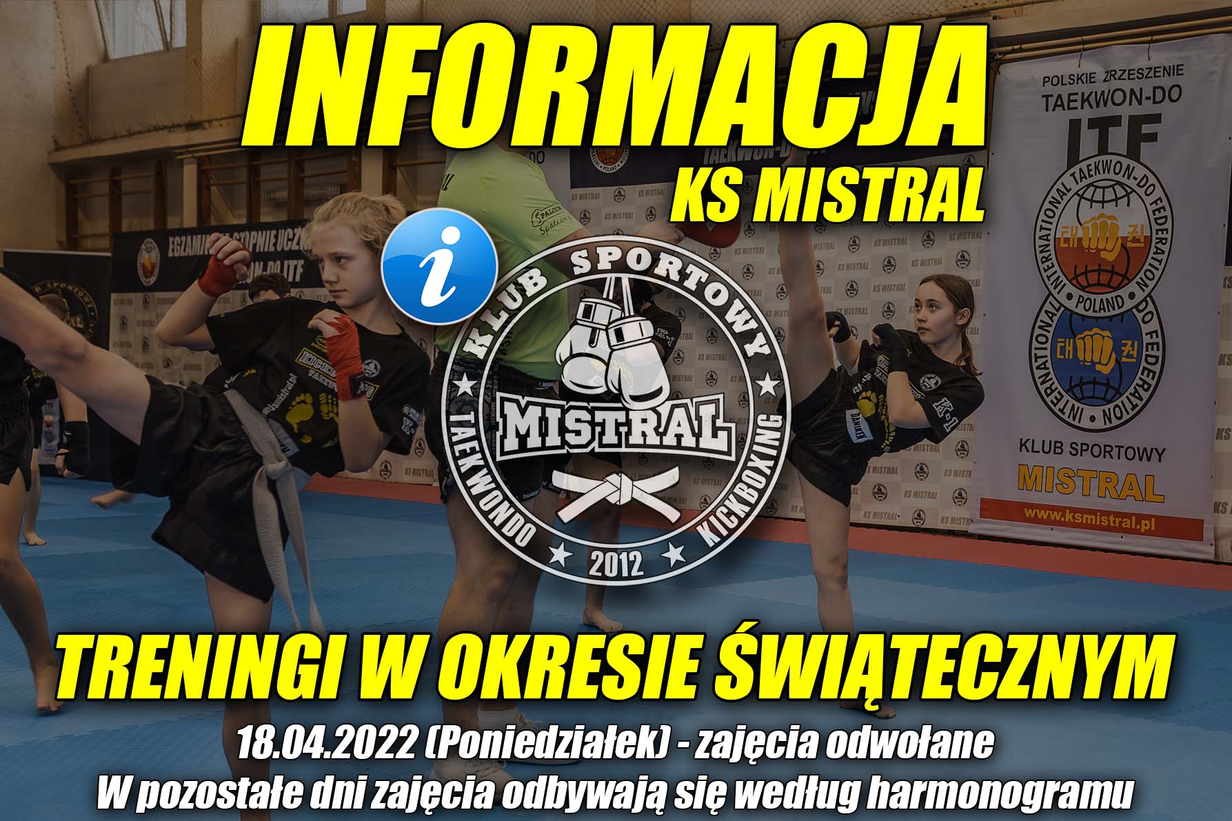 Informacja KS MISTRAL - treningi w świeta wielkanocne.jpg