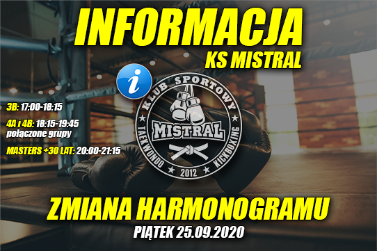 Informacja KS MISTRAL - zmiana harmonogrmau.jpg